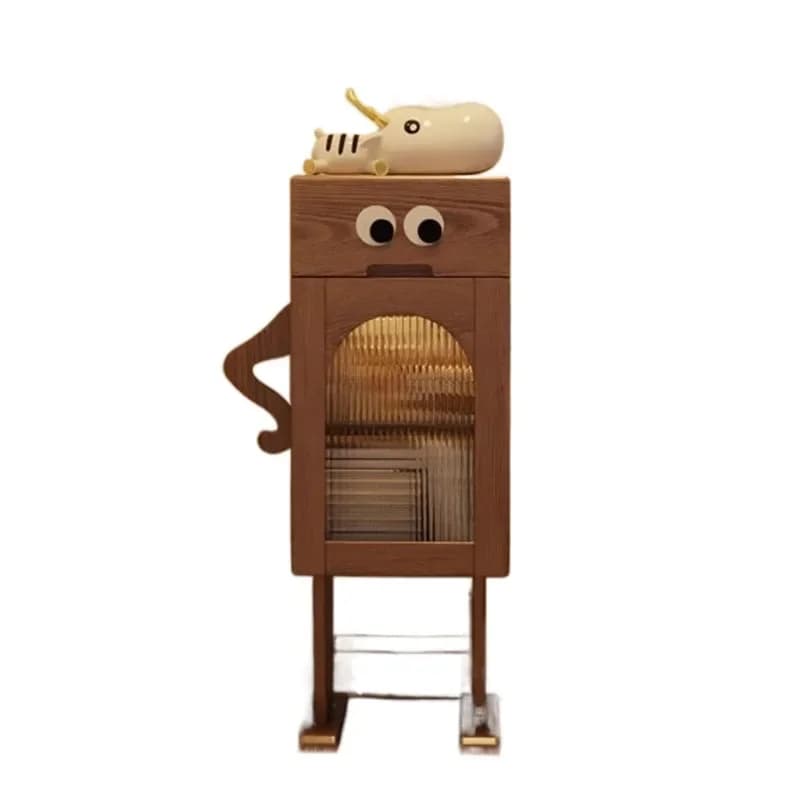 Robot bedside table cute locker side bedroom with light living room locker creative children's bedside table