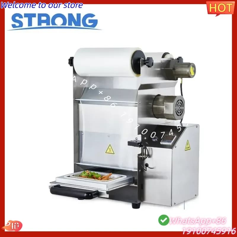 CE Certificate Easy Operated Food Packaging Machine Semiautomatic Plastic Tray Sealer Tofu Tray Sealing Machine for Fast Food