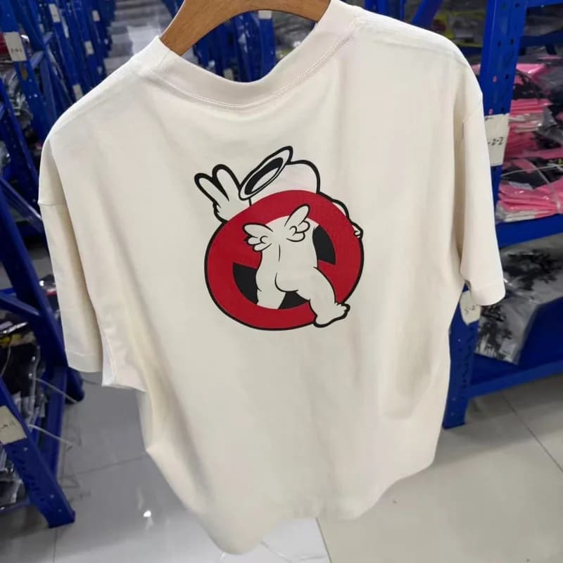Trendy Summer Men's Women's Pixie Print 26SS Washed Minimalist Retro SAINT Short-Sleeve T-Shirt