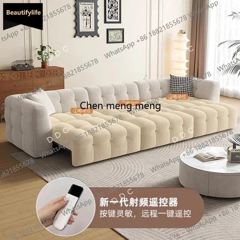 Q181 Nordic Cream Style Living Room Sofa Living Room Modern Electric Retractable Reclining Sofas Bed Home Furniture Divano Letto