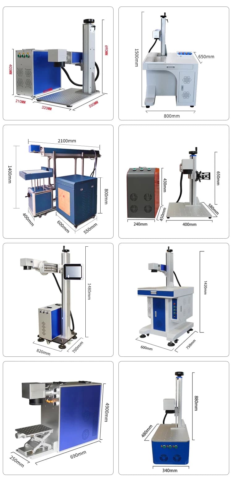 Metal Engraving Machine Portable 20w 30w 50w Mopa Gold Metal Smart Color Fiber Laser Marking Machine