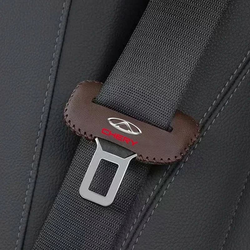 2Pcs PU Leather Anti‑Scratch Seat Belt Buckle Clip Sleeve Fit Chery Tiggo7 Tiggo8 Pro Omoda5 Jaecoo J7 J8 Jetour X70 X90 Auto In