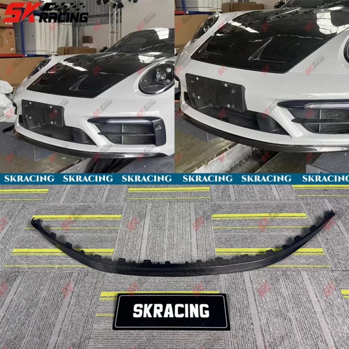 Carbon Fiber/Glossy/FRP Front Bumper Lip For Porsche 911 992.1 Carrera 2020-2024