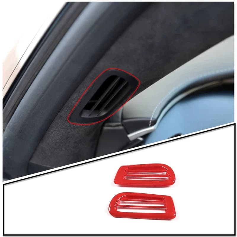 For 2014-19 For Chevrolet Corvette C7 Z06 ABS Carbon Fiber Car Styling A-pillar Air Outlet Frame Sticker Decorative Accessories