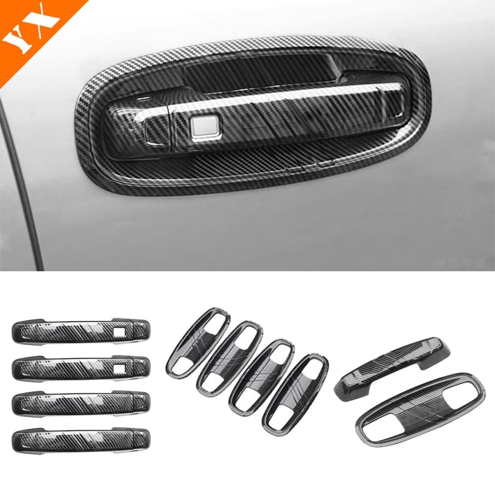 For GMW Haval H9 2024 2025 Accessories Carbon Black Car Door Knob Protector Auto Door Handle Frame Cover Trim Anti Scratch