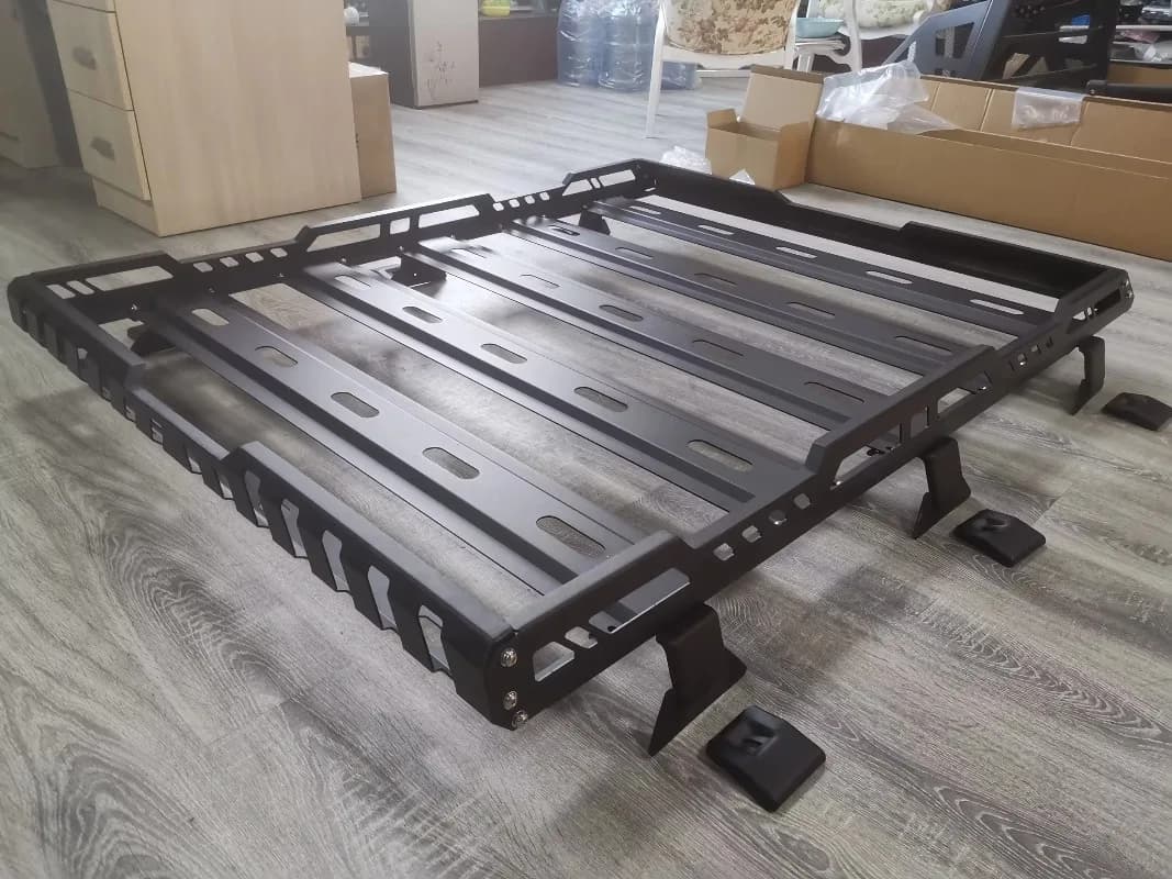 Cut Aluminum Roof Rack , Bolt-On Cargo Basket Lightweight Off-Road Top Luggage Carrier