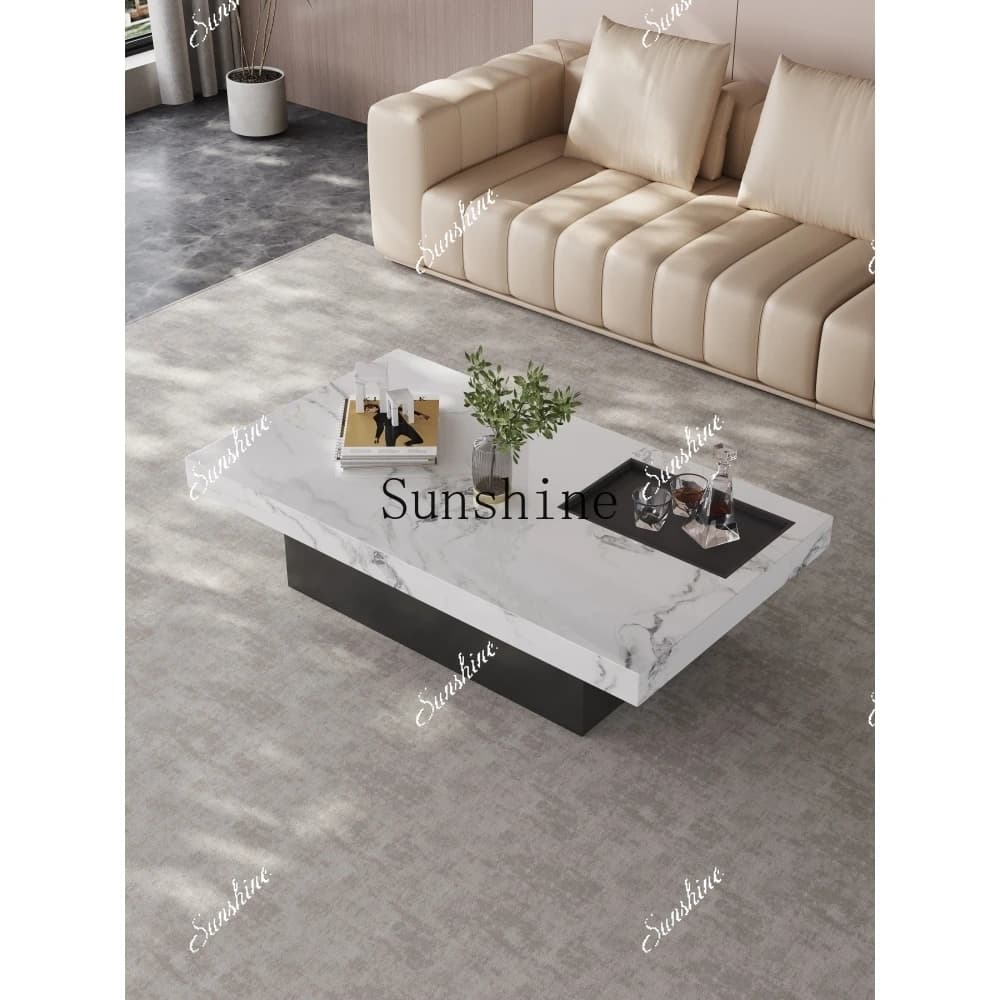 Italian living room household size apartment light luxury modern simple marble coffee table  FT
