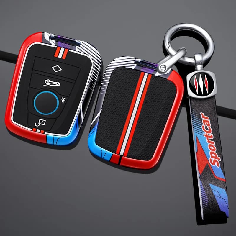 Buttons Zinc Alloy+Silicone Car Remote Key Case Cover Protective Shell Fob For BMW I3 I8 Car Remote Key Interior Accessories