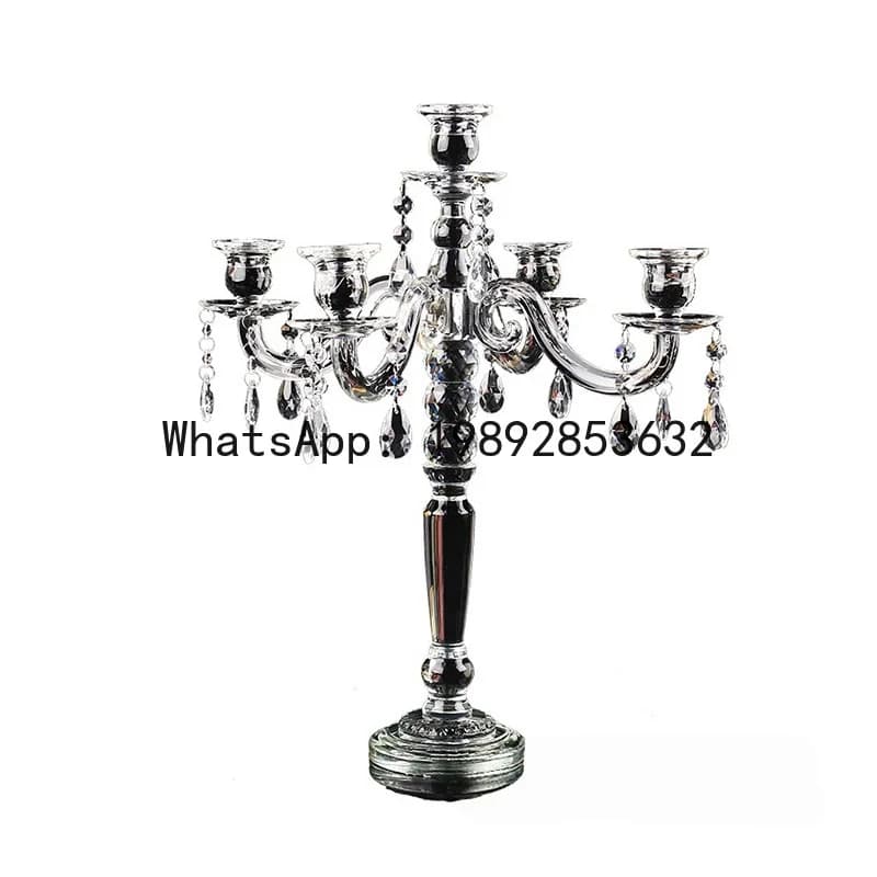 Zz five-head crystal candlestick wedding decoration housewarming gift crystal gift decoration diamond section
