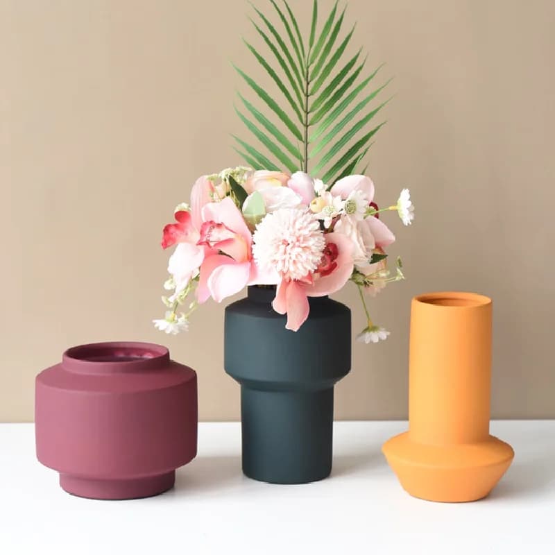 Vase Nordic Color Department of Creative Modern Art Dried Flower Ceramic Household Decoration Geometric Arrangeme Home Decor