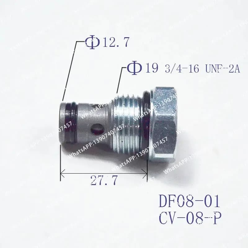 Hydraulic Threaded Cartridge DF08-01/CV08 Pressure Check Valve