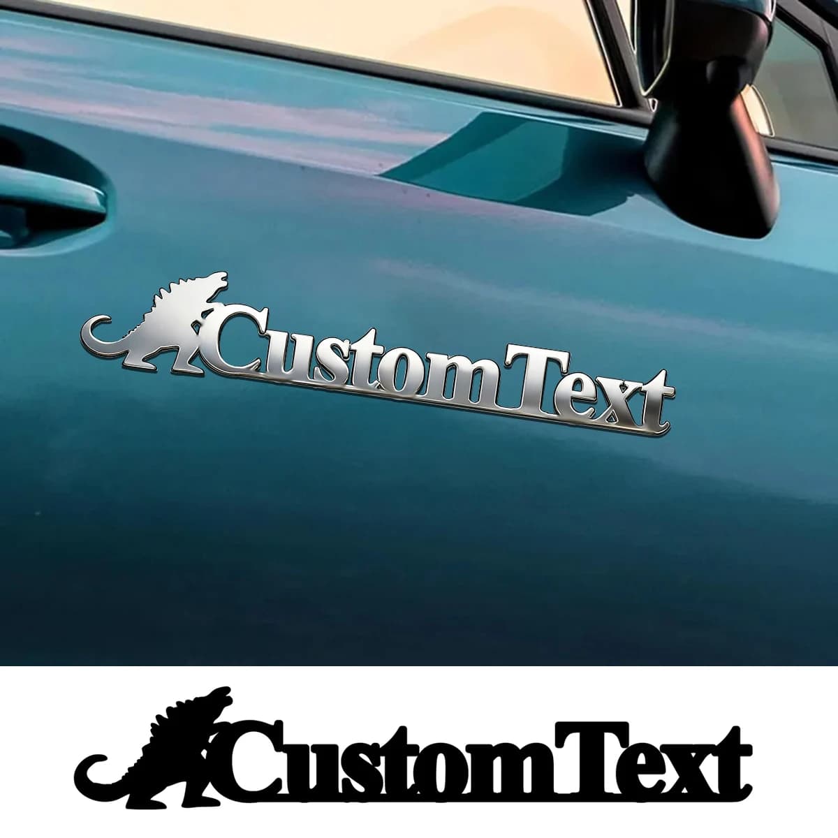 Punk Crocodile Classic Font 3D Metal Car Body Sticker Auto Rear Emblem Badge Decor Personalized Name Holder Logo Jewelry Gifts