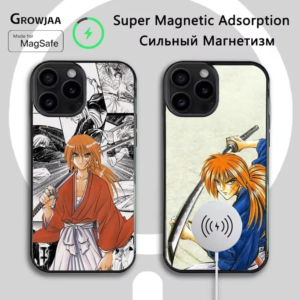 R-Rurouni Kenshin Phone Case For iPhone 16e,16,15,14,13,12,11,Plus,Pro,Max,Mini Magsafe Magnetic Wireless Charging