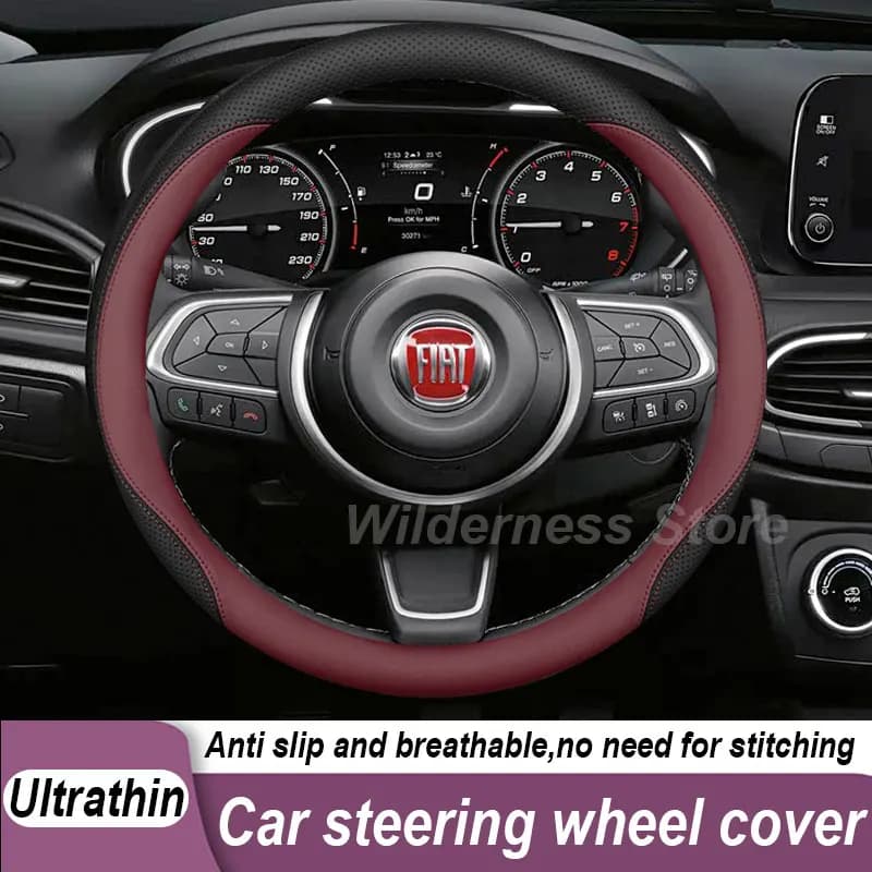 Hot Sales Car Steering Wheel Cover For Fiat Tipo 2015 2016 2017-2019 Leather Non Slip Steering Wheel Cover Fiat Tipo Accessories