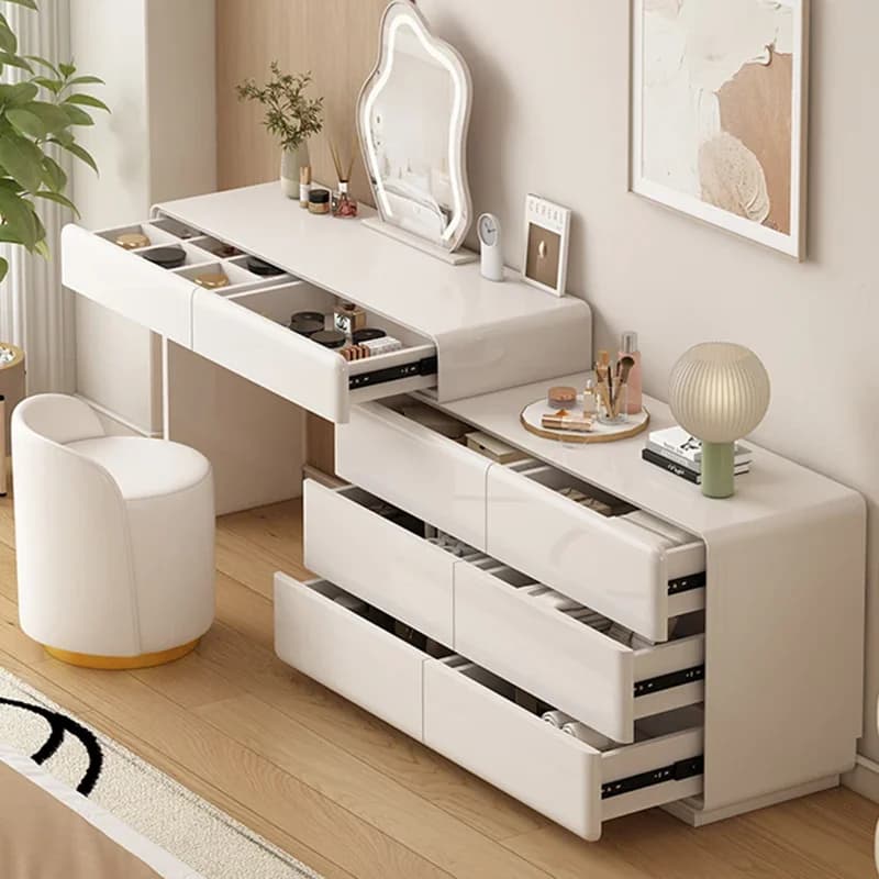 White Bedroom Dressing Table Makeup Mobile Storage Luxury Women Cosmetics Girl Vanity Table Beauty Penteadeira Home Furniture