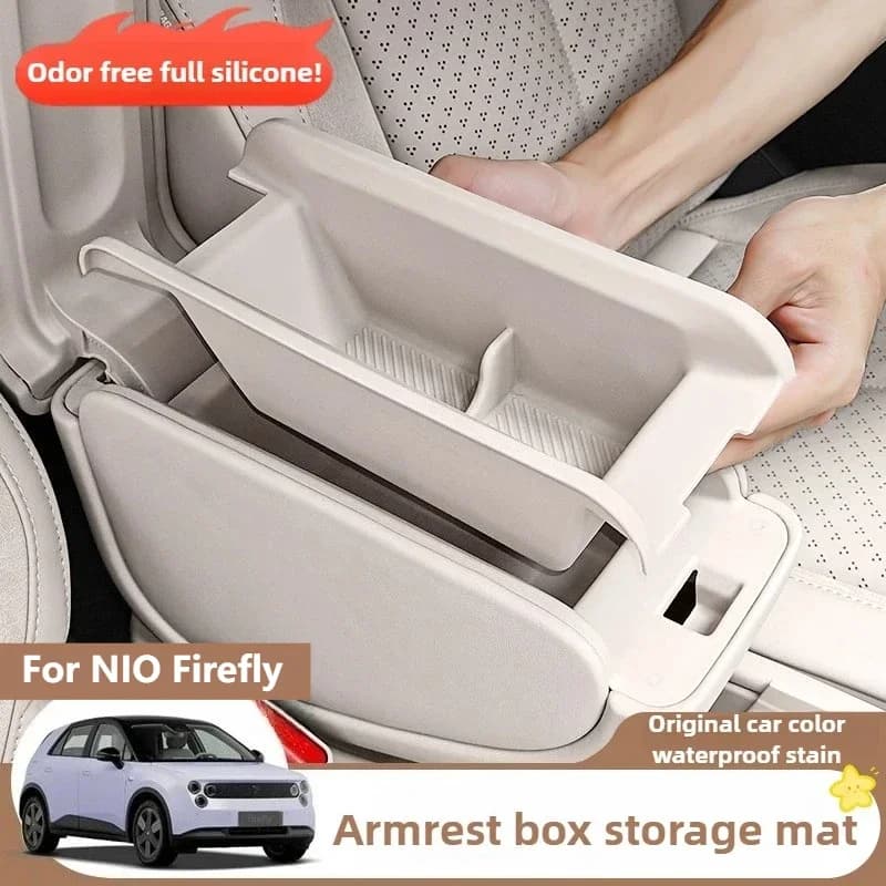For NIO Firefly Armrest Storage Silicone Pad&Center Console Clutter Storage Pad Non-Slip Car Interior Modification Accessories
