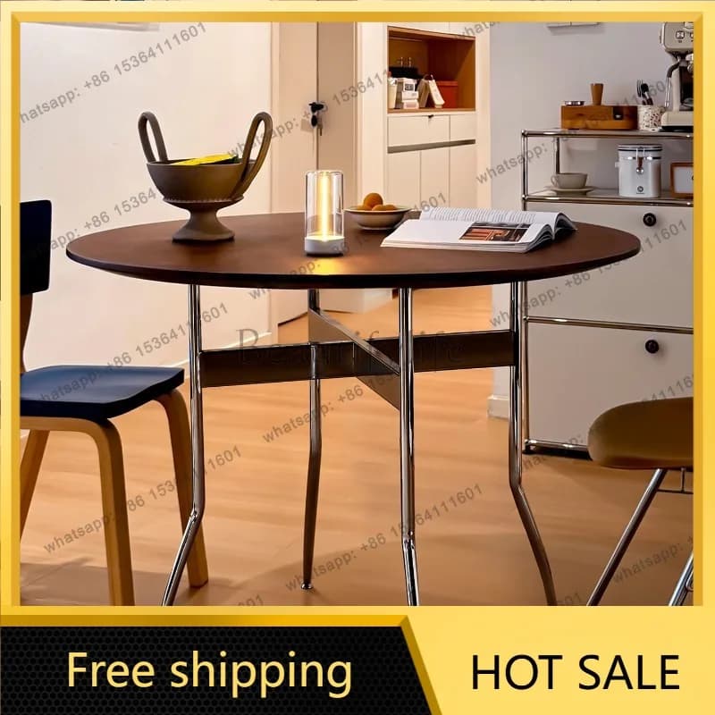 LJY Modern Center Dining Table Wood Nordic Chairs Kitchen Round Dining Table Mobile Space Saving Mesas De Jantar Home Furniture