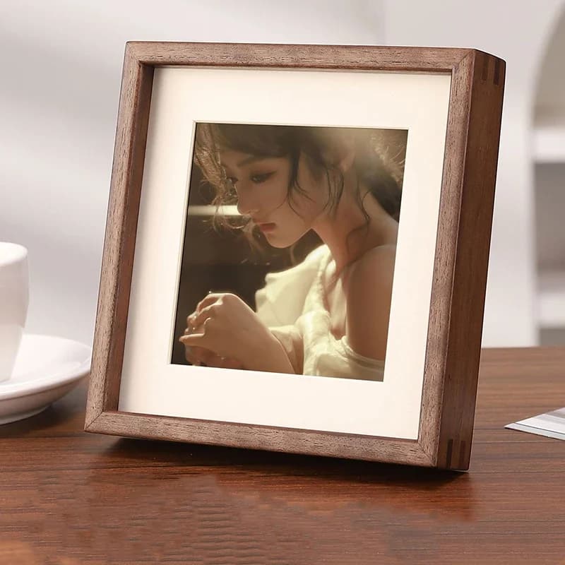 Solid Wood Square Picture Frame Creative Minimalist Desktop Display, Perfect for Photo Wall Decorations
