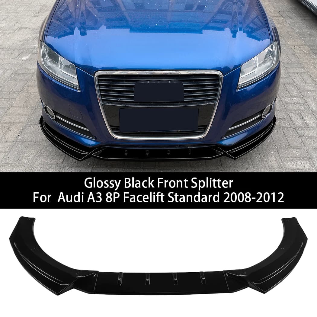 Front Bumper Splitter Lip Car Diffuser Body Kit Spoiler For Audi A3 8P Facelift Standard 2008 2009 2010 2011 2012 Body Kit Cover