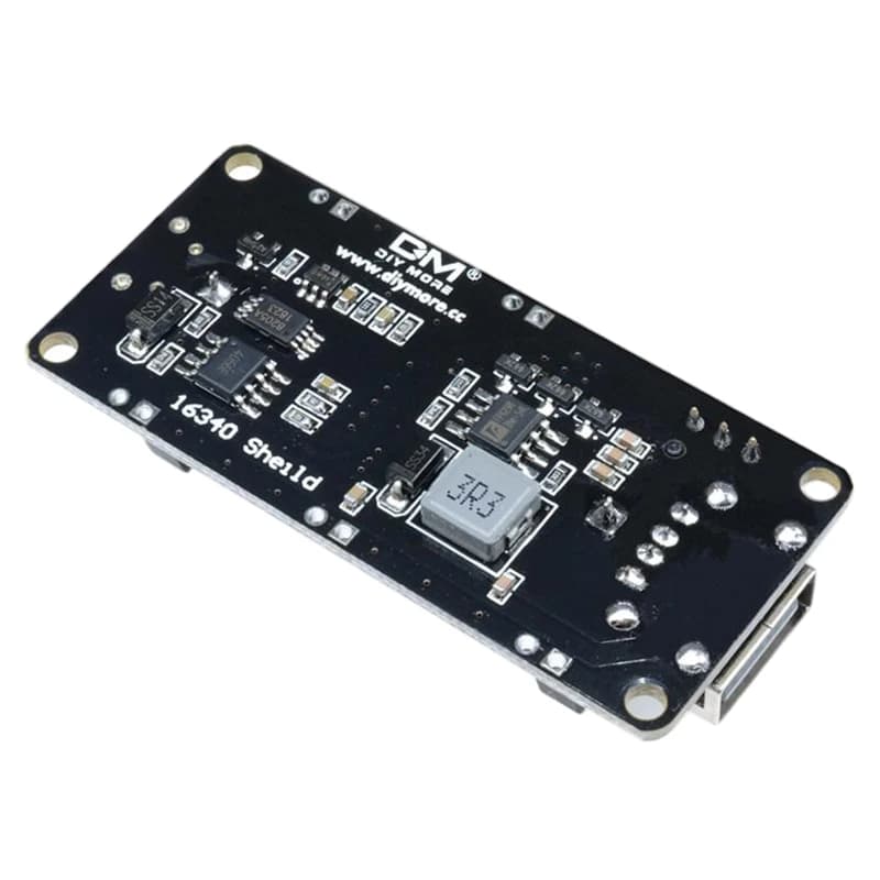 16340 Lithium Battery Charger Holder DIY Kit 4.5-5.5V Charge 5V/3.3V Dual Output ESP32 Expansion Board 1.3A/1.0A Max Current