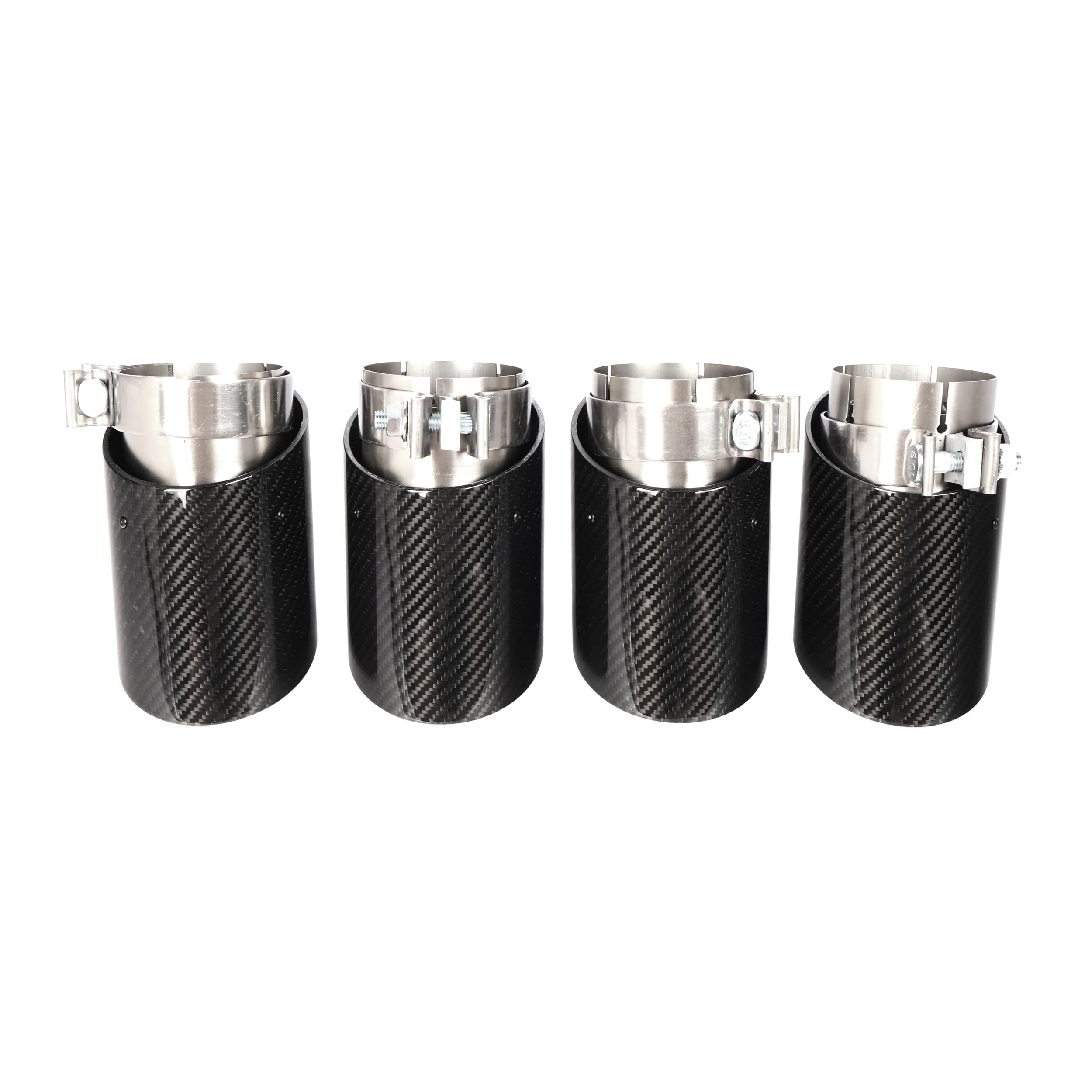 OEM Style Real Carbon Fiber +304 Rear Tail Throat Gloss Black Exhaust Pipe for M5 G90 G99 4-Door 2025+ 4PCS G90 Tail Throat
