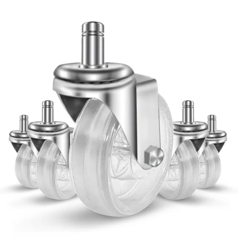 3Transparent PC caster office chair wheel 3 inch plug rod wheel wear-resistant trolley universal furniture wheel