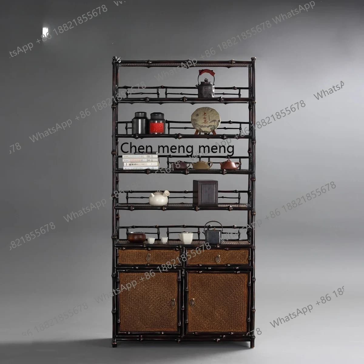Tea set storage rack, study bookcase shelf, tea storage cabinet, super practical 5th floorJJ