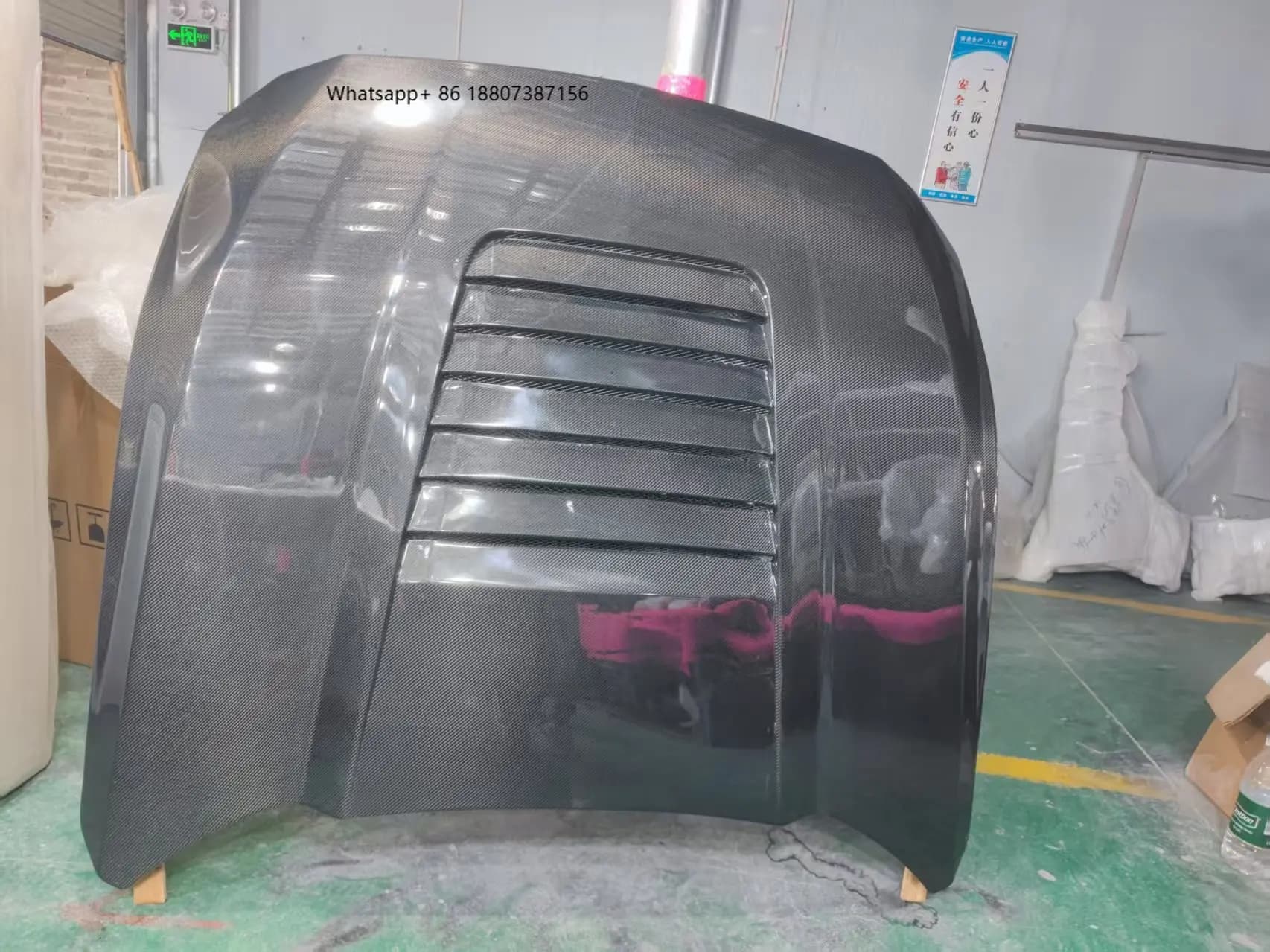 High Quality AC Style Carbon Fiber Bonnet Engine Cover forMustang Carbon Fiber Hood Perfect Fitment 2024+