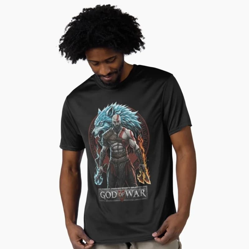 0401 Kratos God of War Spartan Rage Graphic clothes Norse mythology Videogame Gift t shirt 100% cotton printed All size tops
