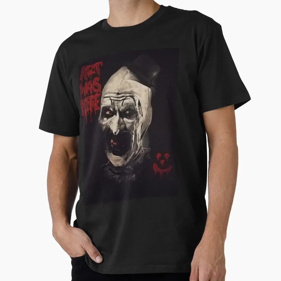 Retro Horror Movie Terrifier Art The Clown Killer Scary Halloween Gift T Shirt 0807 Short Sleeve Graphic clothes All size tops