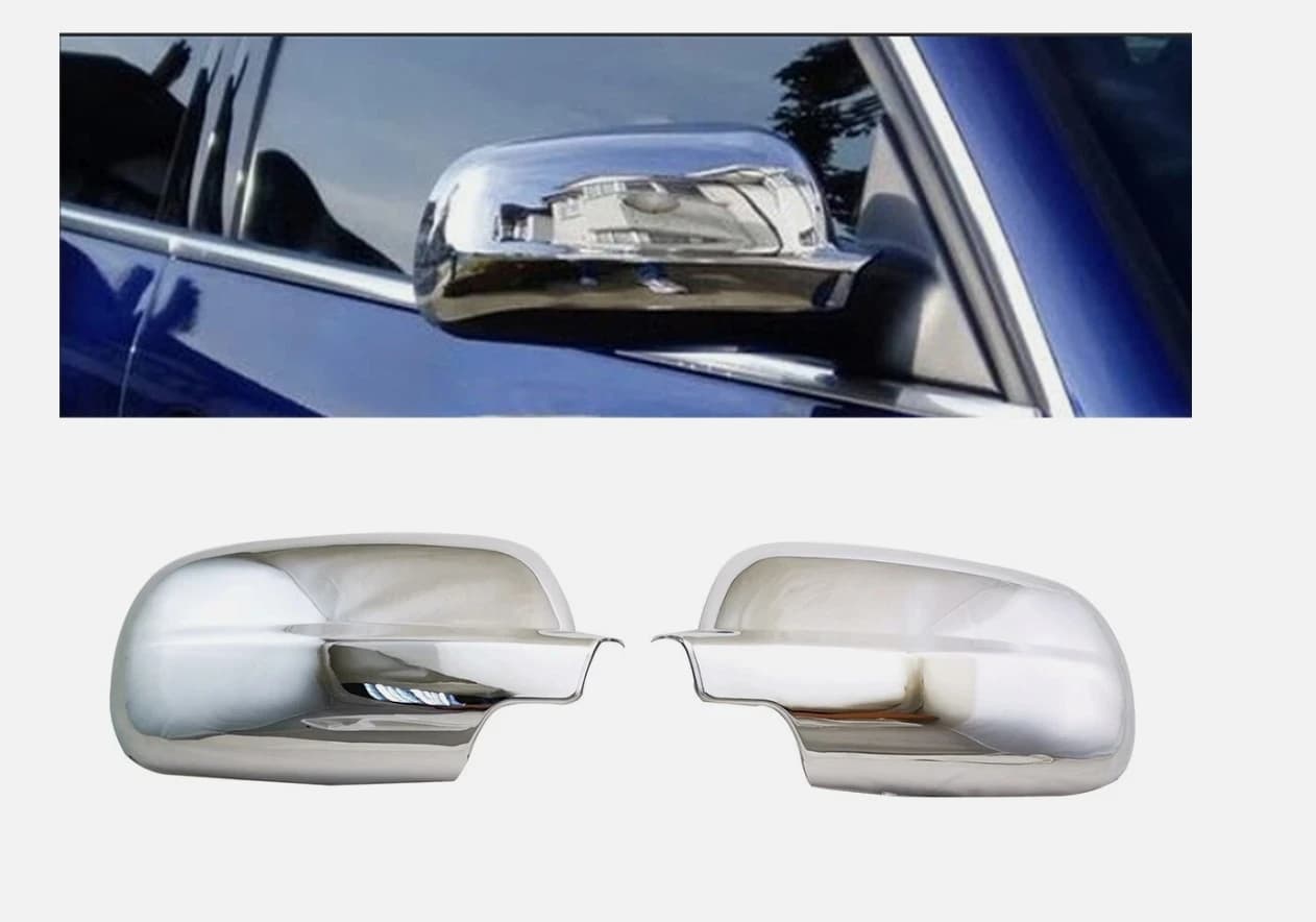 Chrome Side Mirror Cover Trim For VW Passat B5 1998-2005 Rear View Caps Protector Shell Left + Right Pair