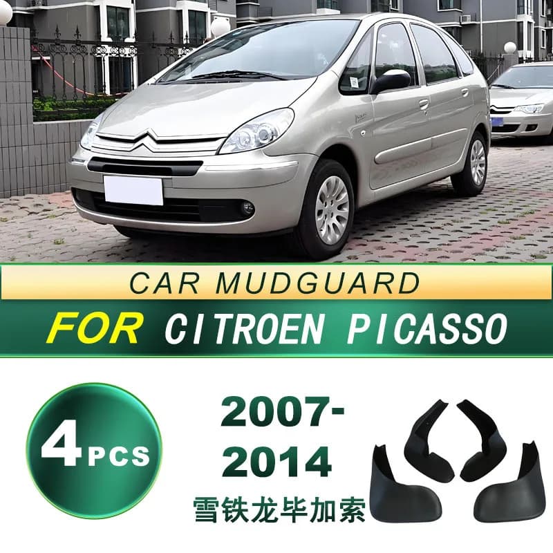 For Citroen Picasso 2007-2014 Upgrade Mud Flaps 4Pcs OEM Style Splash Guards Enhanced MPV Protection Complete Kit