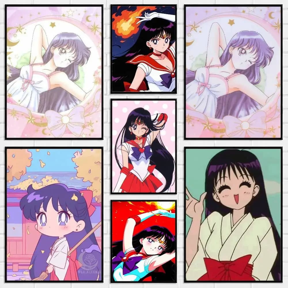 CUTE R-Rei Hino Sailor Mars Poster Versatile HD Waterproof Wall Art Self-Adhesive Decor for Any Space Ideal Gift