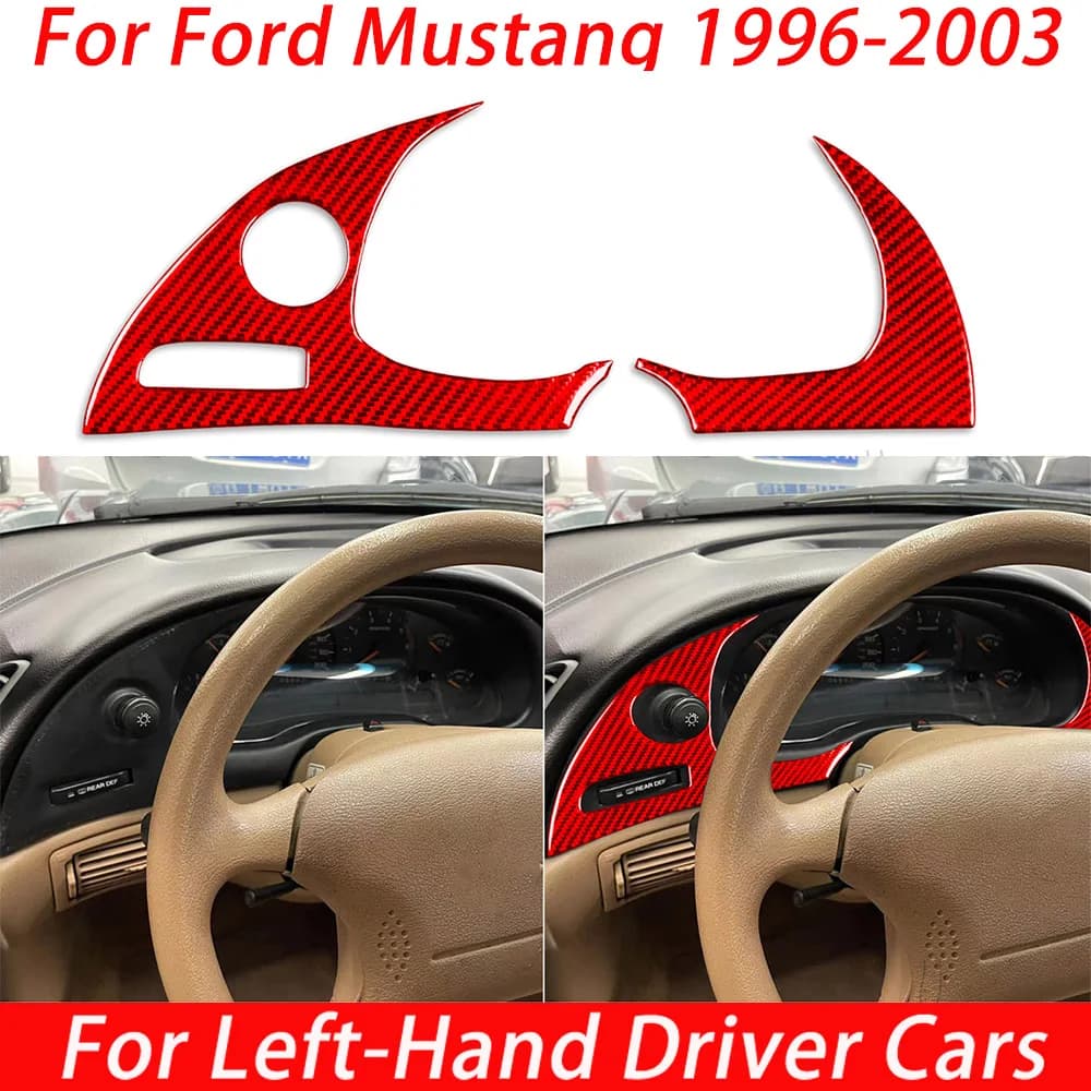 For Ford Mustang 1996 1997 1998 1999 2000 2001 2002 2003 Carbon Fiber Dashboard Trim Panel Car Interior Accessories Stickers