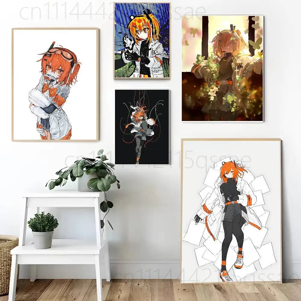 Digital virtual image Adachi Rei Poster Self-adhesive Art Waterproof Paper Sticker Coffee House Bar Room Wall Decor