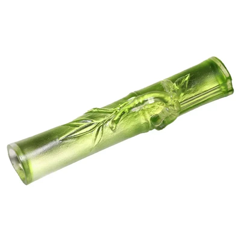 Ancient glazed bamboo pen holder paperweight incense insert calligraphy study Chinese creative ornament