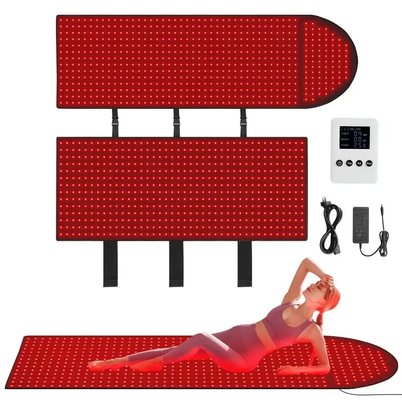 No EMF Customized logo Full Body Light Led Mat Red Led Red Light Therapy Bed Mat Blanket with Wireless Controller