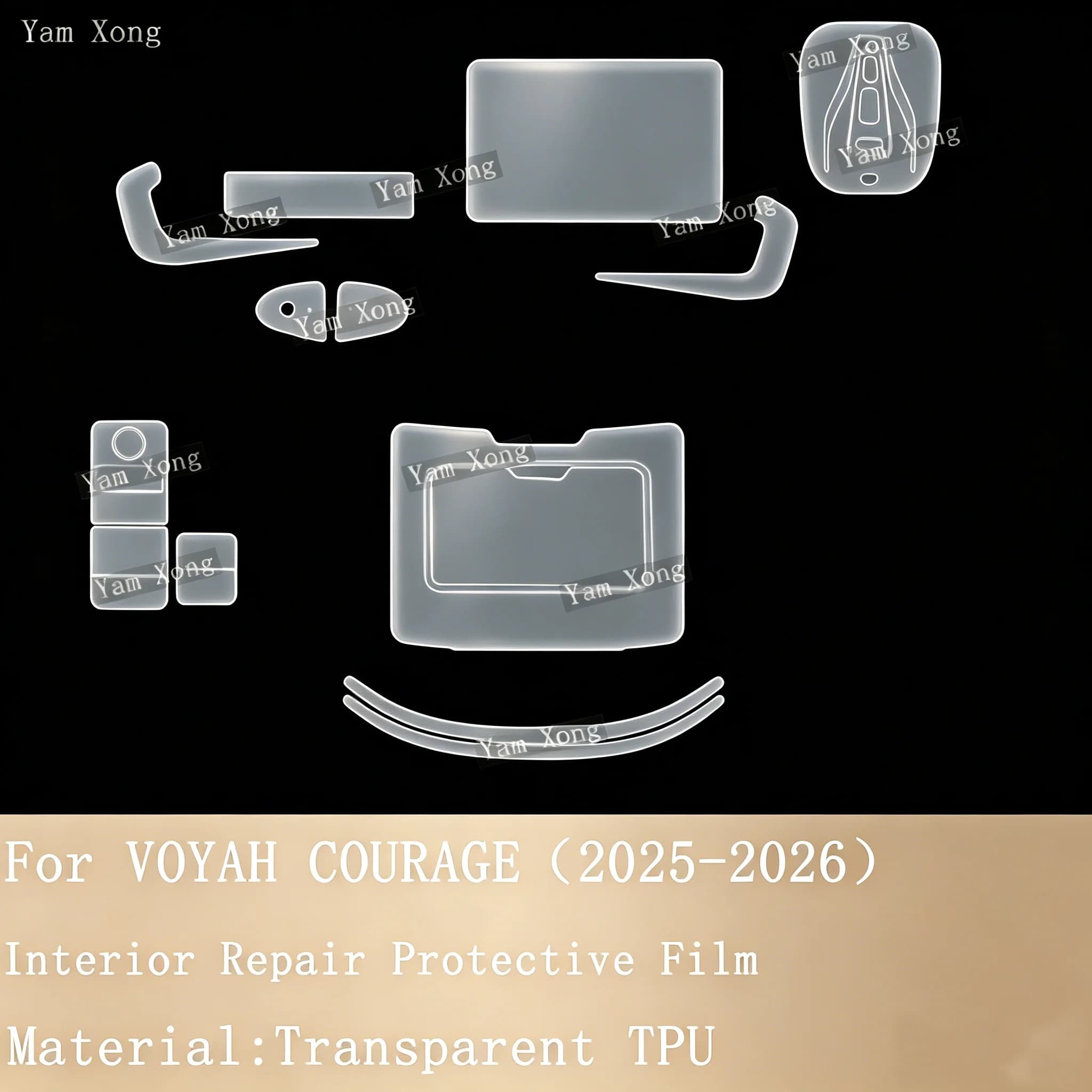 For Voyah Courage Car Interior Kit Scratch Film Center Console Gearbox Panel Sticker Navigation Dashboard Screen Protective Film