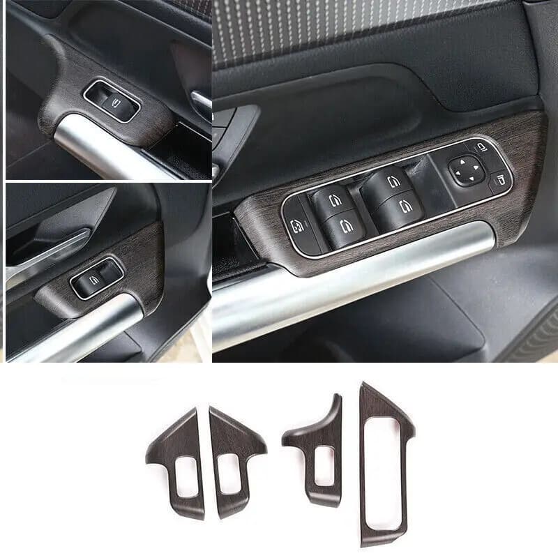 For Mercedes Benz B GLA GLB Class W247 H247 X247 Car Glass Window Lift Switch Button Panel Cover Trim Carbon Fiber Sticker