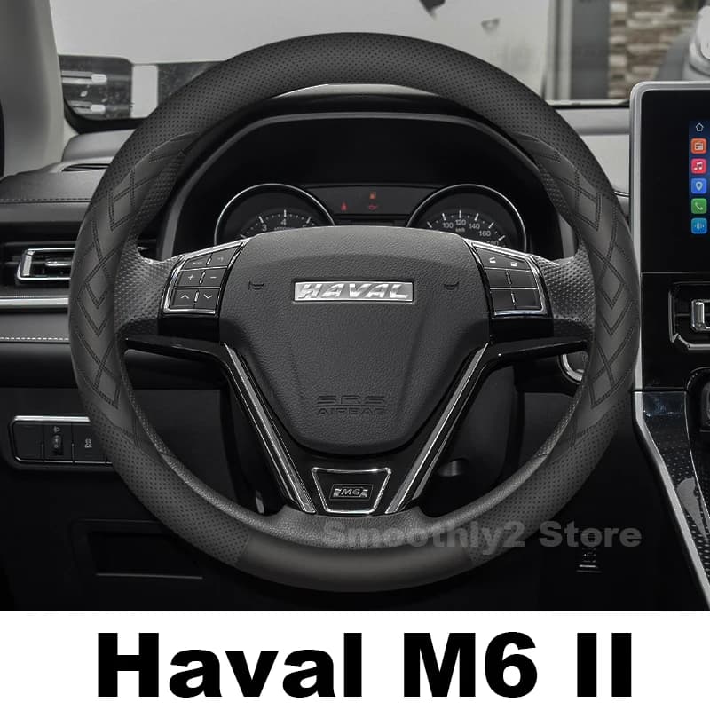 Leather Car Steering Wheel Cover For Great Wall Haval M6 Plus M6 II 2021-2025 Non-slip Auto Haval M6 plus Accessories 2025
