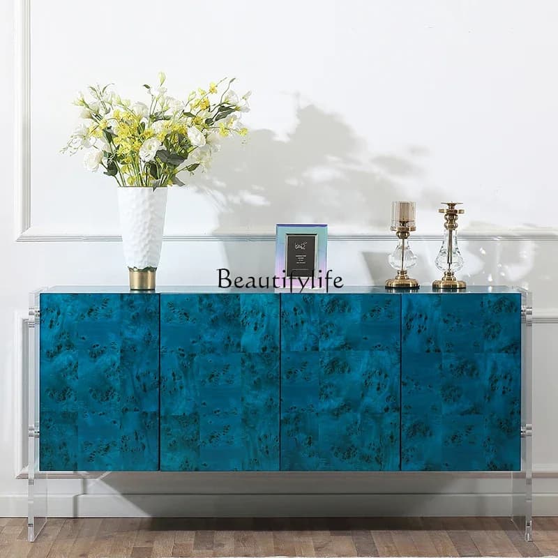 04*American light luxury foyer porch cabinet Italian living room wall decorative cabinet