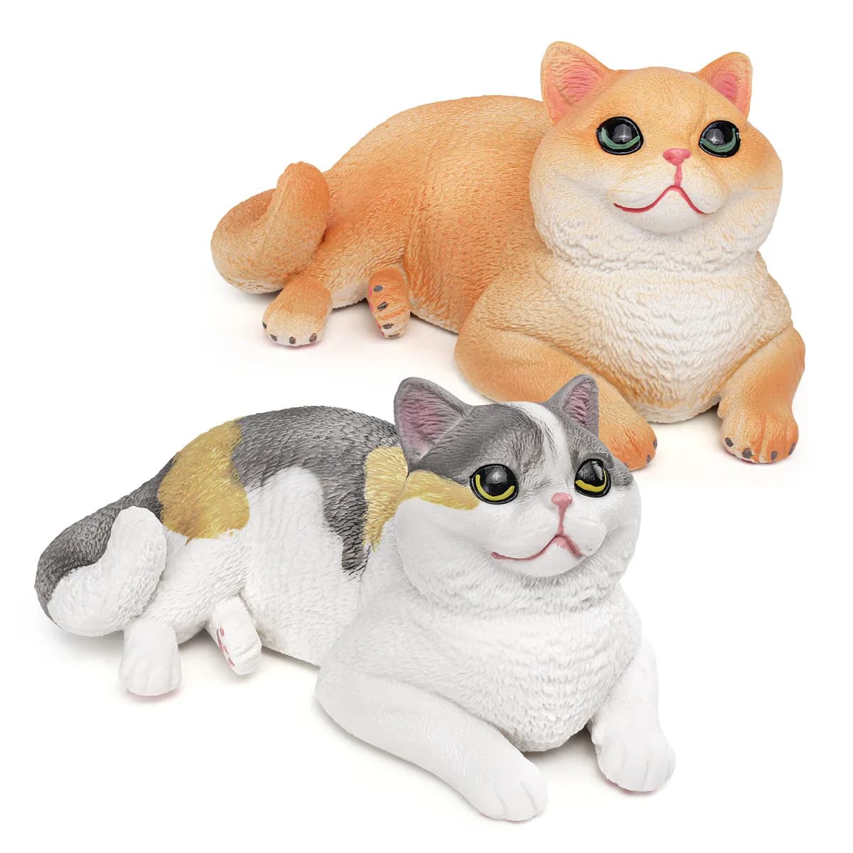 Realistic Cat British Shorthair Three Color Calico Orange Tabby Cat Model Figure Animal Model Display Decoration Craft Ornament