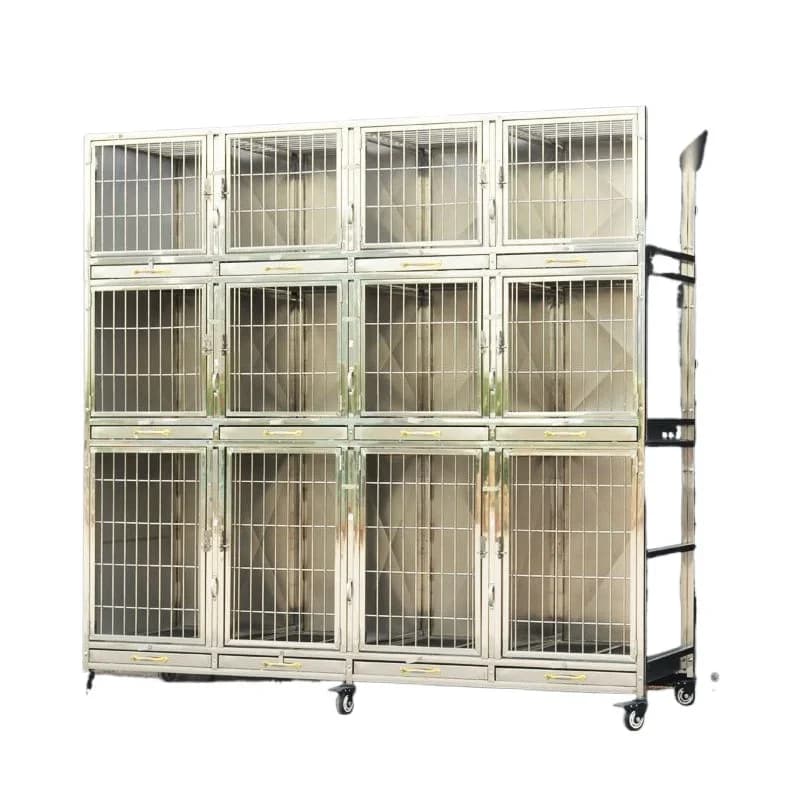 Double stainless steel dog cage