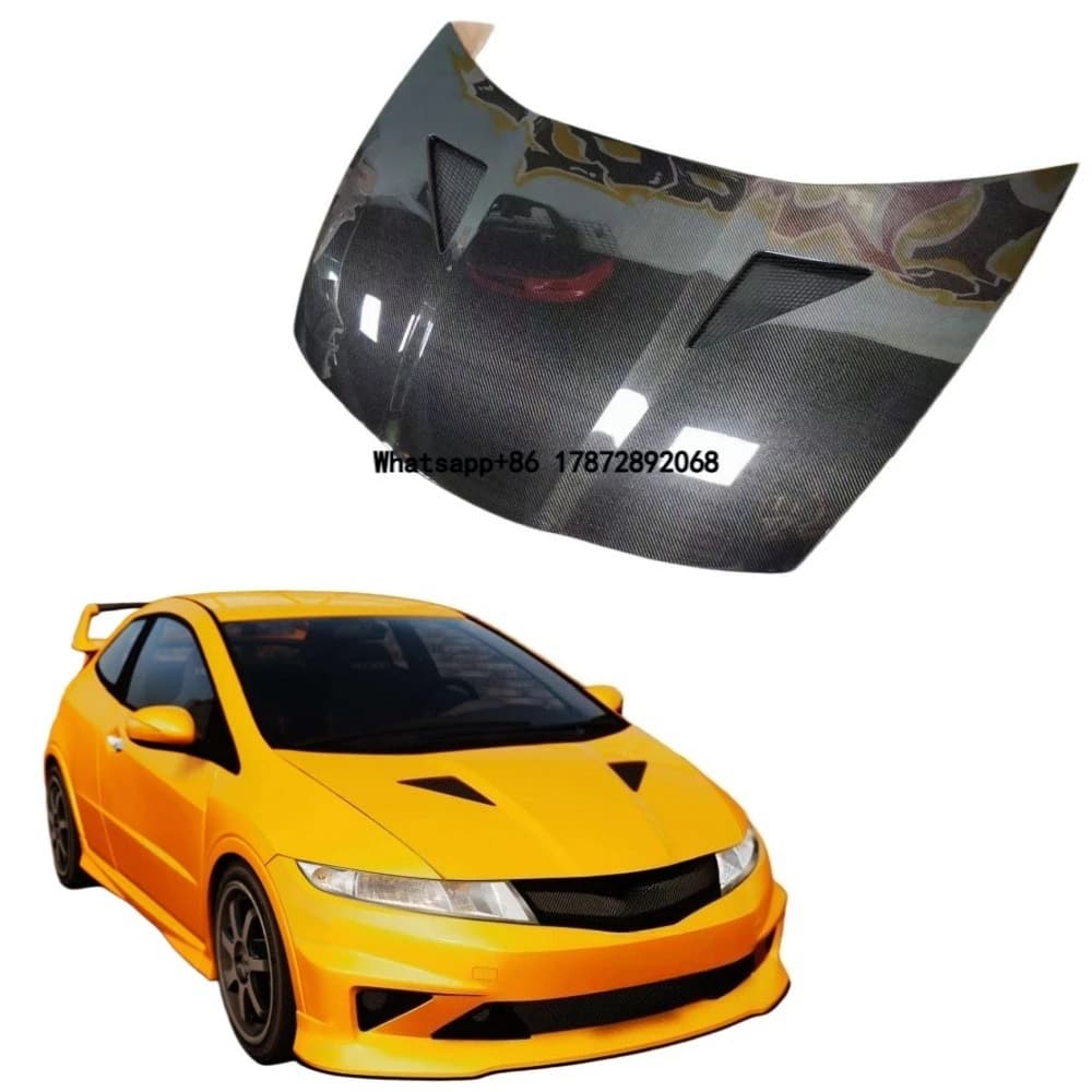 Premium Vented Carbon Fiber Hood for  Type R FN2 Heat Dissipation Bonnet Auto Tuning Parts