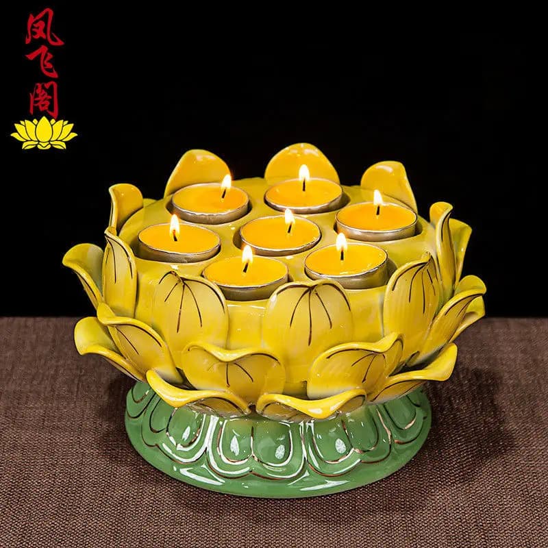 CX Seven Star Lotus Seat Offering Plate Offering Ornament Decorative Offering