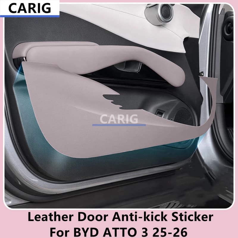 For BYD ATTO 3 25-26 Leather Door Anti-kick Sticker Modified Car Interior Protection Film Modification Accessories Refit