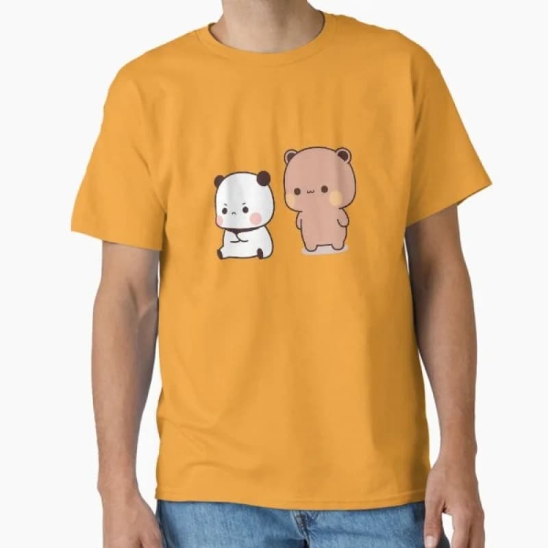 Dudu Is Mad At Bubu Funny Gift t shirt ‌kawaii‌ Panda Bear Cartoon Graphic tee Cute Y2K Clothes 100% cotton All size Tee S-6XL