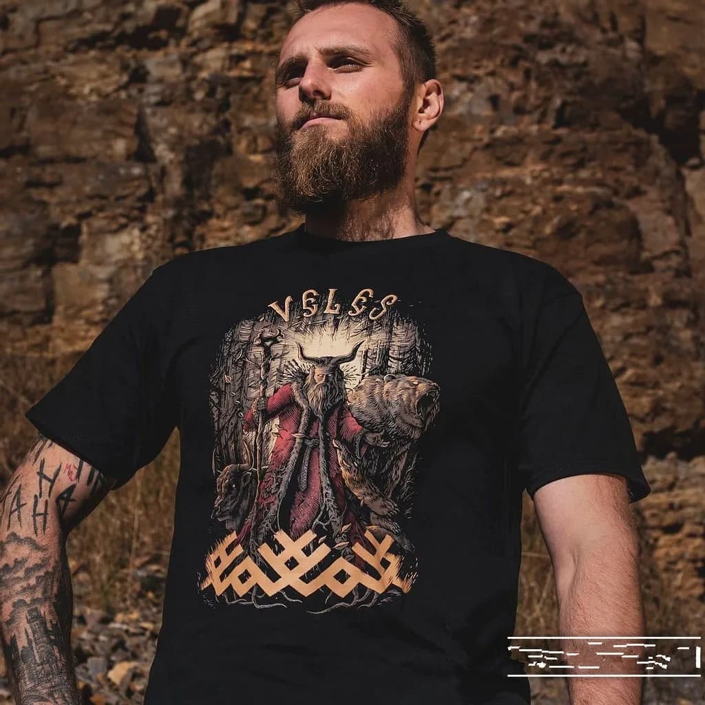 Russia Slavic God Veles Men's T-Shirt. Summer 100% Cotton Short Sleeve Casual O-Neck TShirt