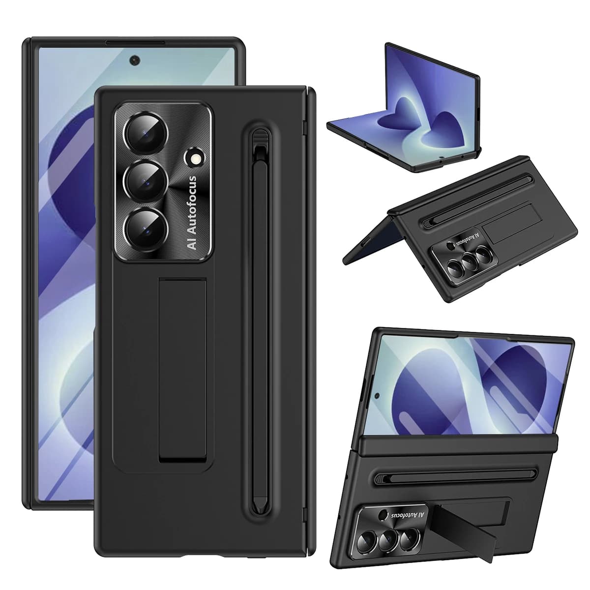 For Samsung Galaxy Z Fold 7 8 Ultra Fashion Bracket Phone Case Front Protection Film PC Hard Shell Hinge With S Pen Back Cover