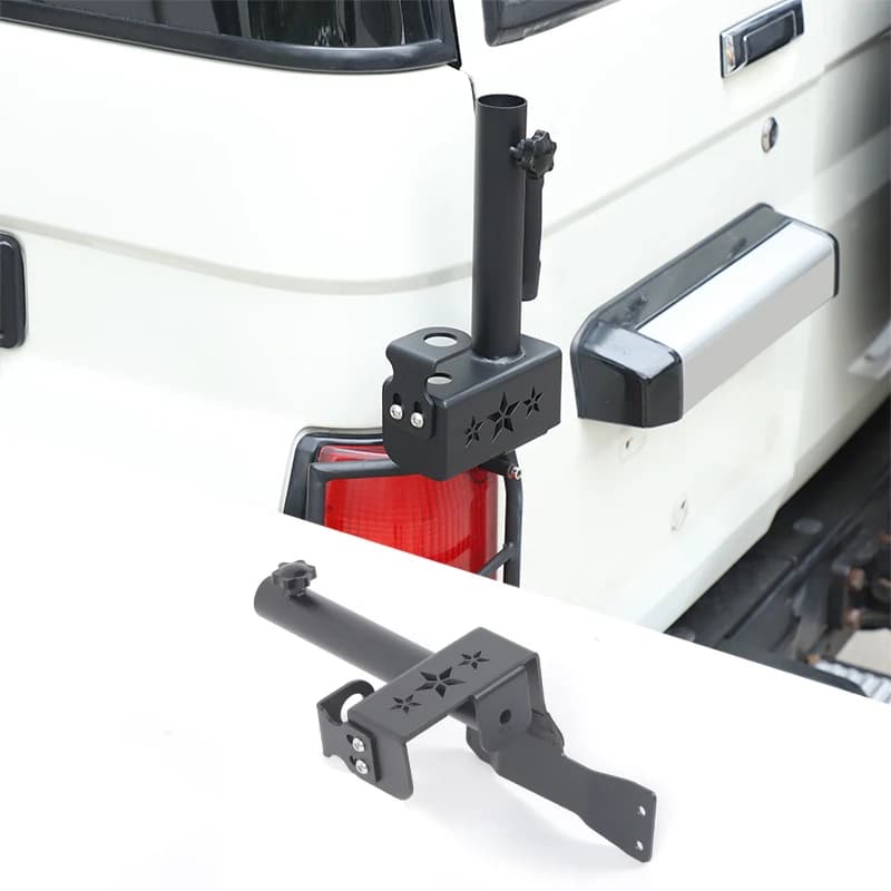 Left Tailgate Flagpole Antenna Mount Bracket Rear Door Flagpole Mount Base For Toyota Land Cruiser LC71 LC76 J71 J76 2007-2026